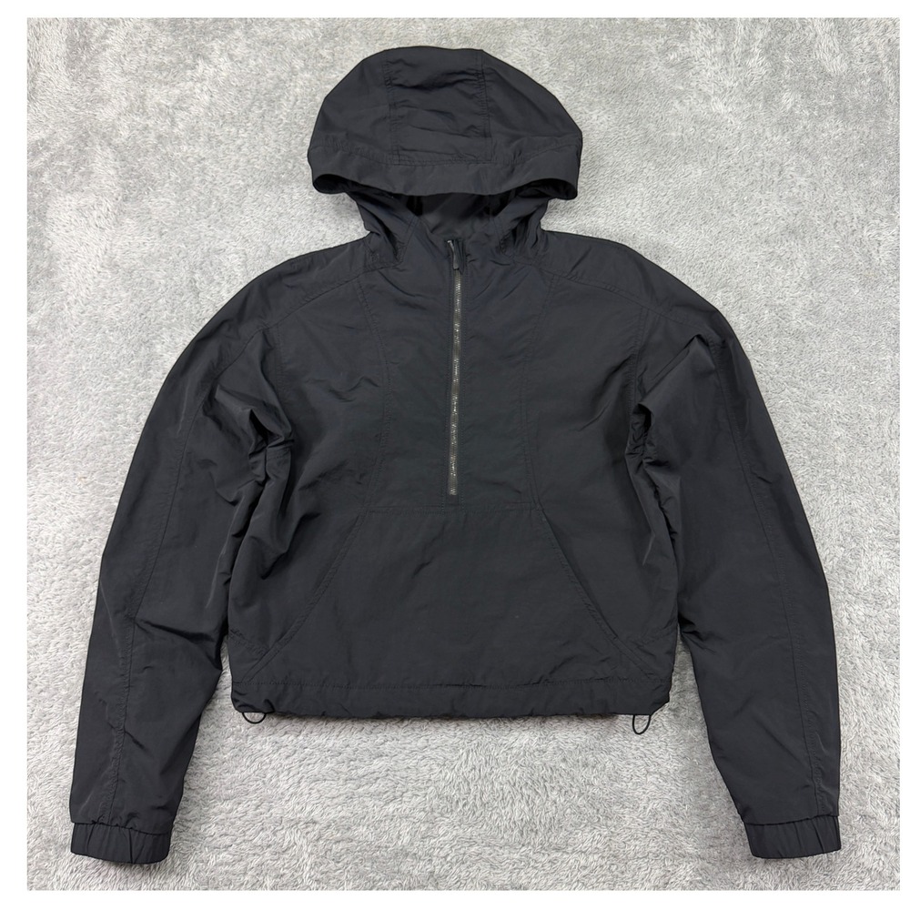 Lululemon Jacket Womens 4 Black I Put A Shell On You Pullover Hooded Cropped